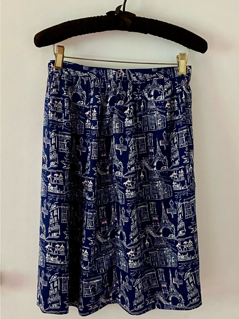 Original Penguin Munsingwear Eiffel Tower Paris Navy Printed Skirt sz10
